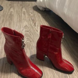 Red heeled boots